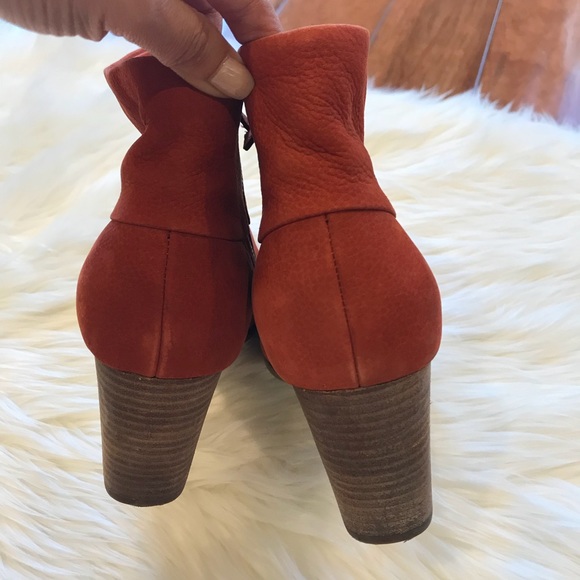 Cole Haan Orange chunky heel booties size 10.5 - Picture 4 of 7